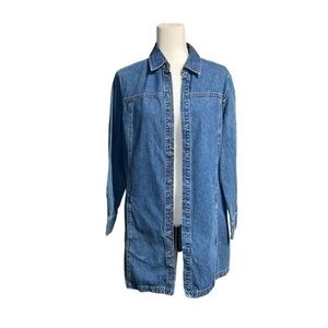 Chicos Midi denim Snap Jacket | Sz Sm